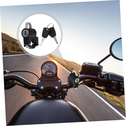 Cabilock 4 Stück Teiliges Helmschloss Set Motorrad Fahrrad Helm Sicherheitsschloss mit Schlüssel Robustes Wetterfestes Diebstahlsicheres Schloss für Lenkerrohr Passend für Motorrad Scooter von Cabilock