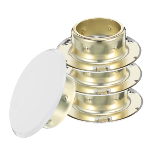 Cabilock 4 Stück Teiliges Metall Feuerlöschdüsen Abdeckplatten Verdeckte Sprinklerkopf Schutzplatten für Brandschutzsysteme Einfache Montage Langlebig und Unauffälliges Design für Wohn und von Cabilock