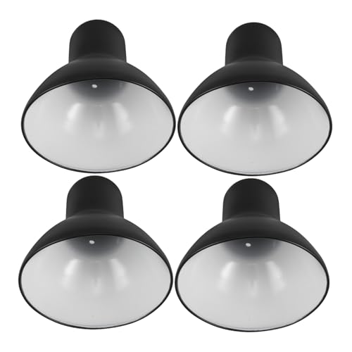 Cabilock 4 Stück Teiliges Schwarzes Metall Lampenschirm Robuste Eisengestell Ersatzschirme Kompatibel Effiziente Lichtlenkung für Schreibtisch Büro Werkstatt und Lesebeleuchtung von Cabilock