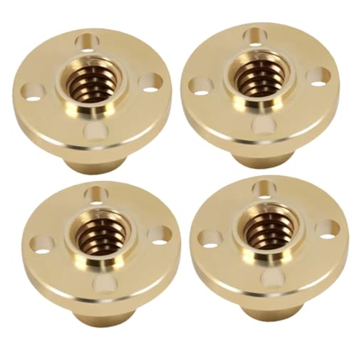 Cabilock 4 Stück Teiliges Trapezgewindemutter aus Kupfer für Drucker und Cnc Präzise Gefertigte Leitspindelmutter mit Steigung und Gewindeteilung Kompatibel für DIY Schrauben von Cabilock