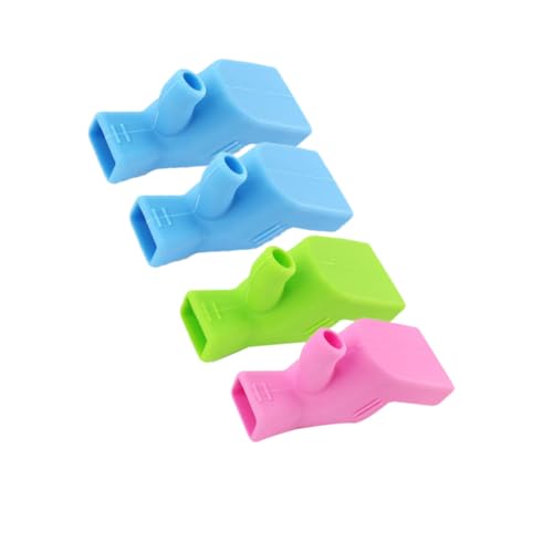Cabilock 4 Stück Teiliges Wasserhahnaufsatz aus Silikon Tragbarer Spülbecher und Wasserhahnverlängerung für Küche und Bad Passt Armaturen Kinderfreundlich und Installieren Buntes Design von Cabilock
