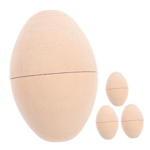 Cabilock 4 Stück Unbemalte Holz Ostereier für Diy Projekte Hohl Design zum Bemalen für Bastelarbeiten zur Osterdekoration Cabilock 4 Stück Unbemalte Holz Ostereier für Diy Projekte Hohl Design zum Bemalen für Bastelarbeiten zur Osterdekoration von Cabilock
