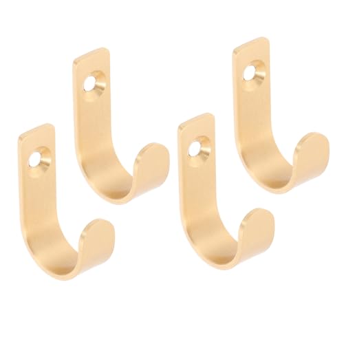 Cabilock 4 Stück Wandhaken aus Messing für Wohnzimmer Schlafzimmer und Kleiderschrank Dekorative Stabile Aufhängemöglichkeiten für Mäntel Handtücher und Goldene Wandhaken für Vielseitige von Cabilock