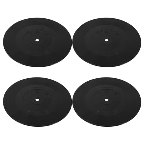 Cabilock 4 Stück rutschfeste Schallplatten Untersetzer Vintage CD Design für Getränke und Gläser Praktische Tischmatten aus für Zuhause und Bars von Cabilock