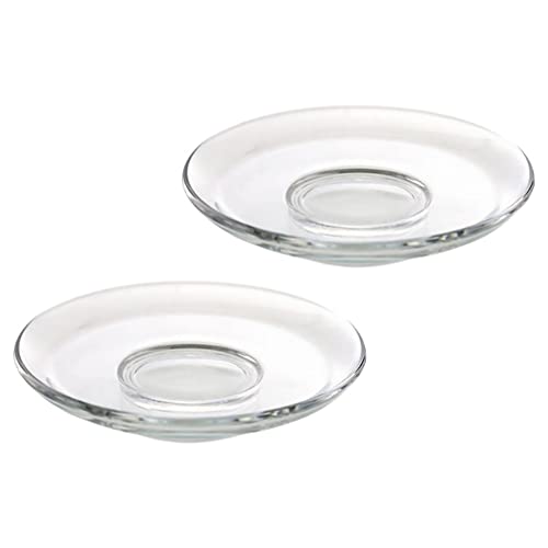 Cabilock 4 Stücke Glas Untertassen Tee Platten Klar Snack Platte Restaurant Dessert Platte Lebensmittel Serviergericht Für Kaffee Teetassen Snacks Früchte 12X12 cm von Cabilock