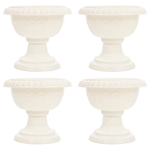 Cabilock 4 Stücke Vintage Blumentopf Pflanztopf Rustik Übertopf Pflanzer Deko Vase Trophäe Retro Blumenkübel Römischer Topf Blumenkasten Pflanz Pokal Pflanzschale Antik Garten Dekoration von Cabilock