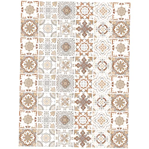 Cabilock 48stücke Fliesenaufkleber Zum Abziehen Und Aufkleben Selbstklebende Dekorative Aufkleber Für Küche Und Bad Aus Pvc Abnehmbar Einfach Zu Reinigen Und Anzuwenden Glatten von Cabilock