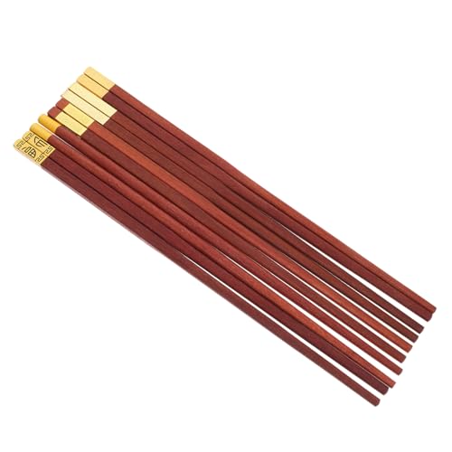 Cabilock 5 Paare Rotes Sandelstäbchen wiederverwendbare Essstäbchen Erwachsene Stöcke Essstäbchen chinesisch Chinesische Essstäbchen Rotes Sandelholz Coffee von Cabilock