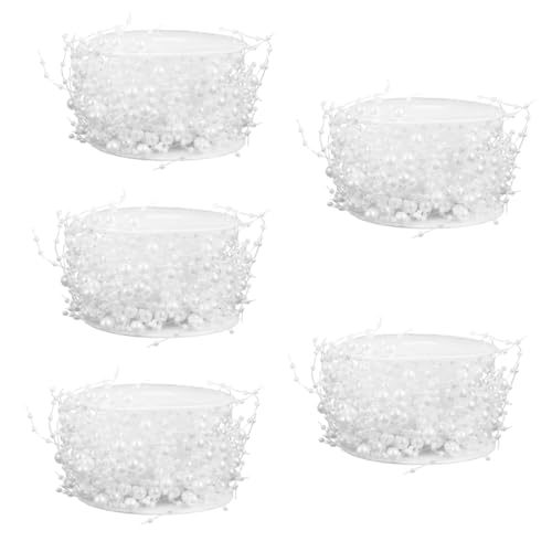 Cabilock 5 Rollen Perlenkette Deko Rolle Perlenschnur für Schwimmende Vasen Hochzeitsdeko Bastelperlen Flexibel Zuschneidbar Langlebig Weiß für Tischdekoration Brautschmuck DIY Cabilock 5 Rollen Perlenkette Deko Rolle Perlenschnur für Schwimmende Vasen Hochzeitsdeko Bastelperlen Flexibel Zuschneidbar Langlebig Weiß für Tischdekoration Brautschmuck DIY von Cabilock