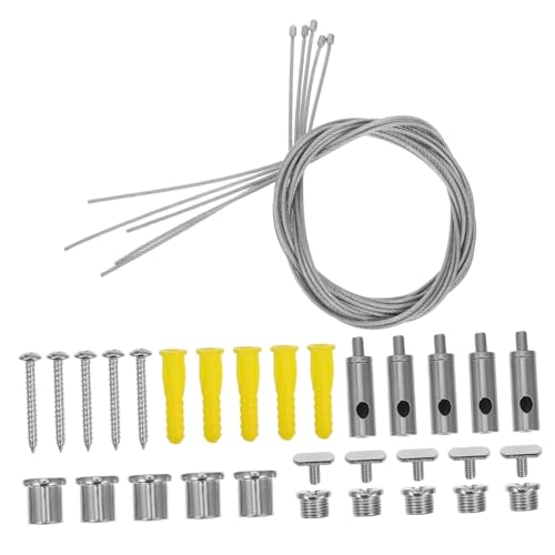 Cabilock 5 Sätze Edelstahl Drahtseil Aufhängung Deckenleuchte Seilaufhängung Einbauset für Pendelleuchten Wohnzimmer Esszimmer Schlafzimmer Robust und Schnellmontage von Cabilock