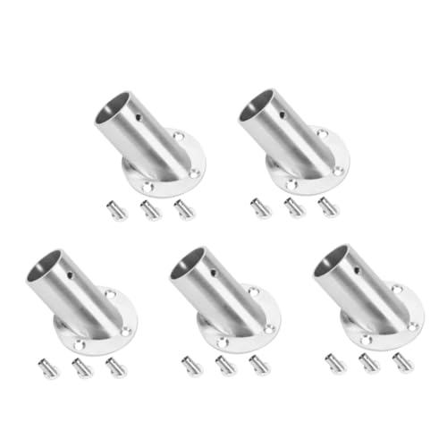 Cabilock 5 Sätze Teiliges Kleiderstangenhalter Aus Flanschhalter Für Schrank Duschvorhang Und Flexibel Einsetzbar Einfache Installation Und Langlebig 4 Stück * 5 von Cabilock