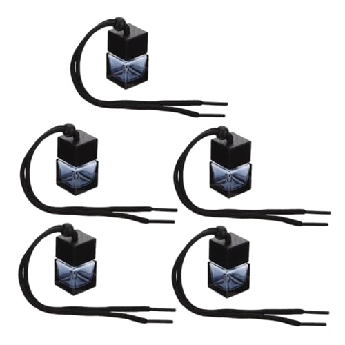 Cabilock 5 Stück Auto Duftflaschen aus Nachfüllbare Aromatherapie Hängediffusor Fläschchen Schwarzes Design Langlebig Vielseitig für Auto Büro Zuhause Geeignet von Cabilock