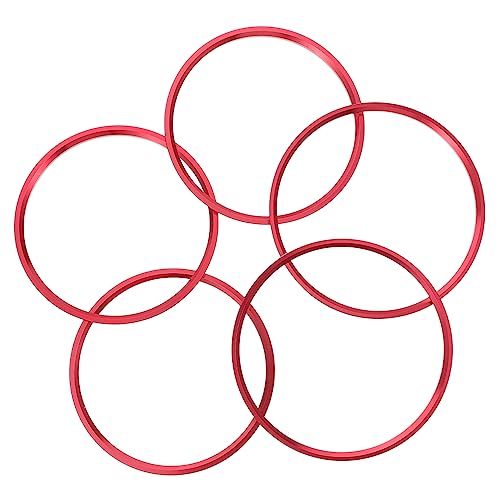 Cabilock 5 Stück Teiliges Auto Luftauslass Dekorationsring Einzigartiger Ringabdeckung für Klimaanlage Rot aus Aluminiumlegierung für Stilvolle Fahrzeuggestaltung von Cabilock
