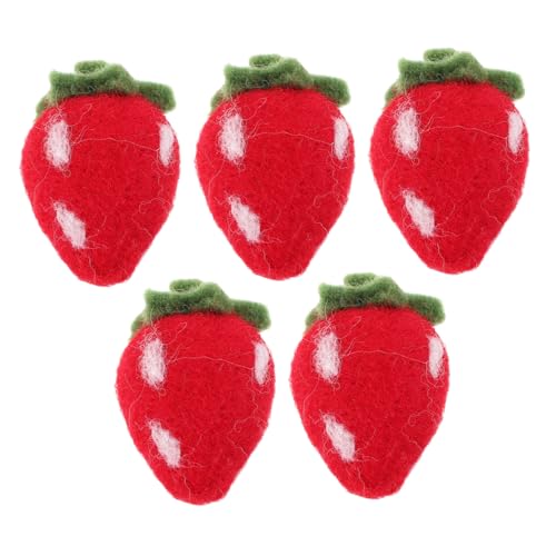 Cabilock 5 Stück Teiliges Realistische Erdbeer Wollfilz Ornamente DIY Bastelmaterialien für Feiertagsdekorationen Nadelfilzen für Charmante Wohnaccessoires Cabilock 5 Stück Teiliges Realistische Erdbeer Wollfilz Ornamente DIY Bastelmaterialien für Feiertagsdekorationen Nadelfilzen für Charmante Wohnaccessoires von Cabilock