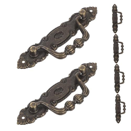 Cabilock 5 Stück Vintage Möbelgriffe Bronze Antik Retro Schubladengriffe aus Langlebiger Legierung Europäischer Stil Verdeckte Montage für Schrank Kommode Küchenschrank von Cabilock