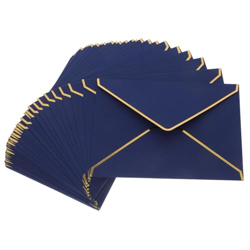 Cabilock 50 Stück Goldrand Umschläge V-klappe Dickes Papier Luxus Briefumschläge für Hochzeit Shower Abschluss Einladungen Grußkarten von Cabilock