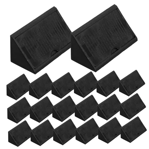 Cabilock 50 Stück Schwarze Kunststoff Eckwinkel mit Abdeckkappe Verstärkte Dreieckige Möbelverbinder für Schränke Kommoden Tische und Stühle Stabile Eckverbindung von Cabilock