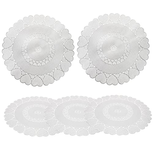 Cabilock 5St Westliches Tischset Salon Plateau Wohnkultur Kernstück für den einzug zur einweihung hochzeitsdeko dekorative Tischsets Kaffeestation Accessoires PVC Silver von Cabilock