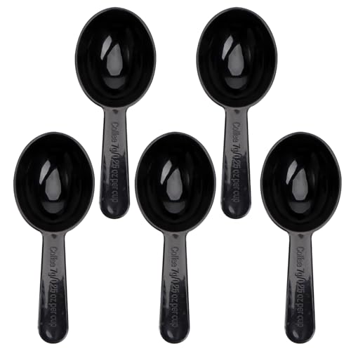 Cabilock 5Stück Wiederverwendbar Dosierlöffel Kaffeedosierlöffel aus Kunststoff Messlöffel Kaffee Scoops kurzer Griff Esslöffel Messlöffel für Kaffee, Milchpulver, Fruchtpulver von Cabilock