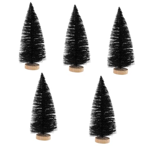 Cabilock 5st Kleiner Schwarzer Weihnachtsbaum Weihnachtsbaumschmuck Minibäume Zum Basteln Christbaumschmuck Tisch-Weihnachtsbaum Halloween-Weihnachtsbaum Desktop-weihnachtsbäume Holz von Cabilock