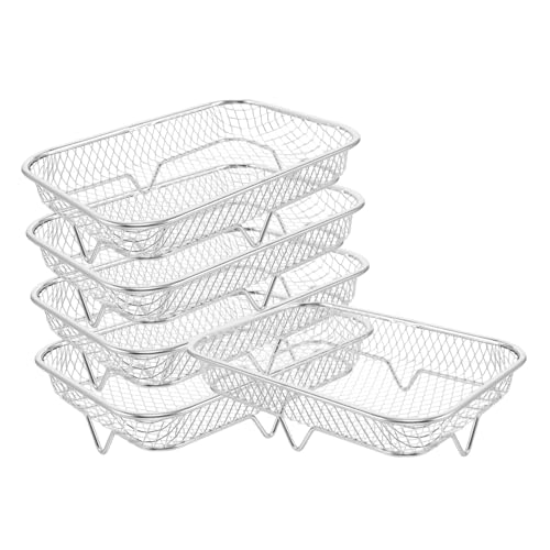 Cabilock 5stücke Dampfgarer Aus Edelstahl Bratrost Aus Edelstahl Frittierkorb Für Backofen Stapelbare Dörrroste Frittierkorb Frittierrost Aus Frittierrost Für Heißluftfritteusenofen von Cabilock