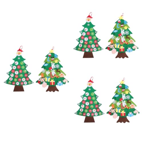 Cabilock 6 Packungen Weihnachtsbaum selber Machen gefühlt Wandfilz Weihnachtsbaum oh Tannenbaum Kinder kinderweihnachtsbaum Kalender das Geschenk Kinderspielzeug Tischdeko von Cabilock