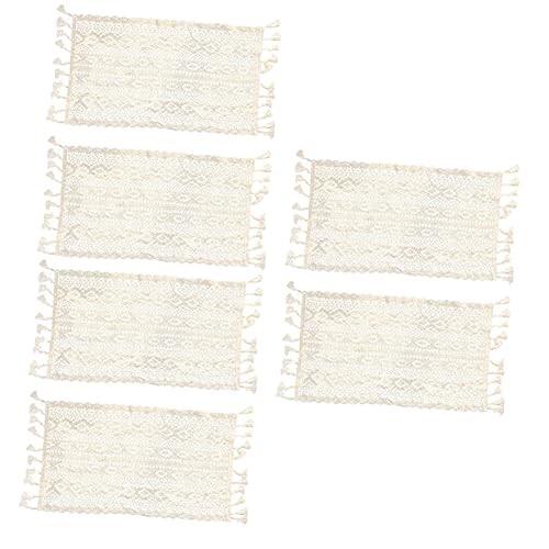 Cabilock 6 STK Rustikale Tischläufer Boho Tischset Gehäkelter Untersetzer Plattenauflage Spitzendeckchen Dekoratives Platzdeckchen Bauernuntersetzer Ghee-Spitze Weiß Französisch Spinnennetz Cabilock 6 STK Rustikale Tischläufer Boho Tischset Gehäkelter Untersetzer Plattenauflage Spitzendeckchen Dekoratives Platzdeckchen Bauernuntersetzer Ghee-Spitze Weiß Französisch Spinnennetz von Cabilock