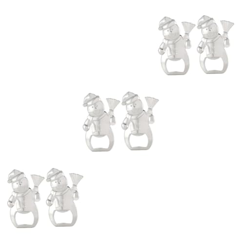 Cabilock 6 Stck Teiliges Weihnachts Schneemann Flaschenöffner aus Robustem Kreativer Bier und Cocktail Öffner Multifunktional für Zuhause Bar und Party Passend für Verschiedene von Cabilock
