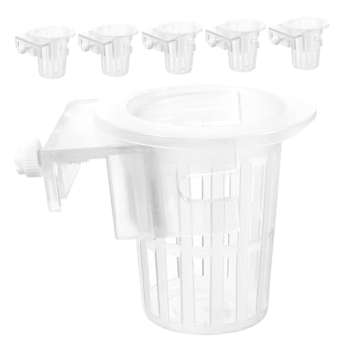 Cabilock 6 Stück Aquarium Pflanzenhalter Verstellbar Pflanzkorb aus Langlebigem Kunststoff für Wasserpflanzen Geeignet für Hydroponik Aquarien und Teiche Modernes Design für Dekorative von Cabilock