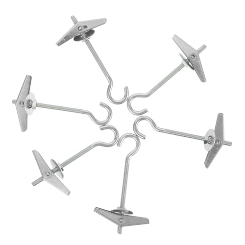 Cabilock 6 Stück Federklappdübel mit Haken für Deckenmontage Schwerlast Hohlraumdübel für Gipskarton Fester Wandbefestigung Geeignet für Aluminium Flaggenstangenhalterung von Cabilock
