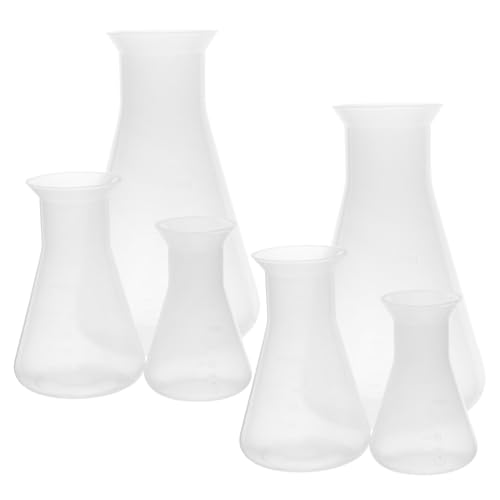 Cabilock 6 Stück Laborkolben getarnte Flasche Labor-Erlenmeyerkolben durchscheinende Plastikflasche Weithals-Reagenzflasche Chemie Erlenmeyerkolben Versuchskolben Laborbecher pp Transparent Cabilock 6 Stück Laborkolben getarnte Flasche Labor-Erlenmeyerkolben durchscheinende Plastikflasche Weithals-Reagenzflasche Chemie Erlenmeyerkolben Versuchskolben Laborbecher pp Transparent von Cabilock