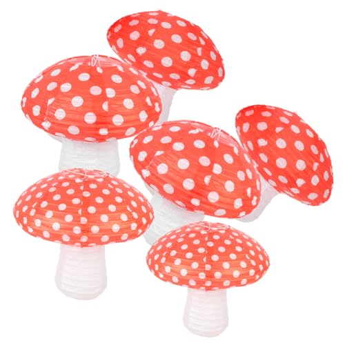 Cabilock 6 Stück Pilz Papierlaternen Rot Leichte Sichere Dekoration für Geburtstagsfeier Kindergarten Kinderparty DIY Party Deko mit Attraktivem Design Cabilock 6 Stück Pilz Papierlaternen Rot Leichte Sichere Dekoration für Geburtstagsfeier Kindergarten Kinderparty DIY Party Deko mit Attraktivem Design von Cabilock