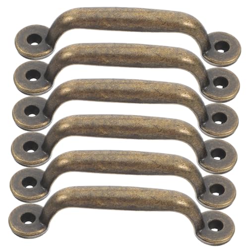 Cabilock 6Stücke Minimalistischer Schubladengriff Bronze Antike für Schränke Kleiderschränke und Möbel Robuste Metallkonstruktion für Einfache Montage und Zeitlose von Cabilock