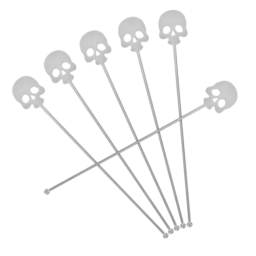 Cabilock 6 Stück Schädel Rührende Stange Teelöffel Edelstahl Aus Edelstahl Cocktail -rührer Für Getränke Halloween-cocktailrührer Rostfreier Stahl Silber Wiederverwendbar Cabilock 6 Stück Schädel Rührende Stange Teelöffel Edelstahl Aus Edelstahl Cocktail -rührer Für Getränke Halloween-cocktailrührer Rostfreier Stahl Silber Wiederverwendbar von Cabilock