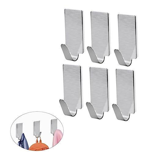 Cabilock 6 Stück Selbstklebende Edelstahlhaken Handtuchhalter Für Küche Und Bad Einfach Anzubringende Wandhaken Für Unterschiedliche Anforderungen von Cabilock