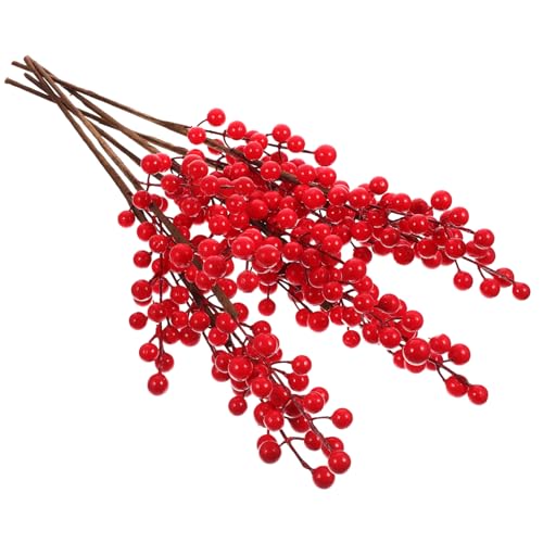 Cabilock 6stücke Künstliche Rote Beeren Zweige Weihnachtsdekoration Realistische Simulation Beeren Für DIY Blumenarrangements Fotografie Requisiten Und Weihnachtsbaum Schmuck von Cabilock