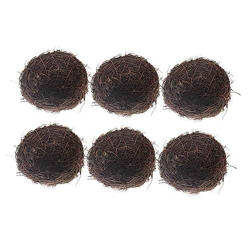 Cabilock 6 Stück Simuliertes Vogelnest dekorativ Dekorationen Simulation künstlich für Vögel gefälschte Vogelnester Vogelnest Figur Vogeldekoration basteln Rattan von Cabilock