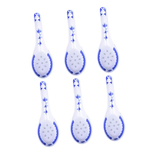 Cabilock 6 Stück Teiliges Chinesische Keramik Suppenlöffel Blau weißes Porzellan Retro Stil Hitzebeständig Vielseitig Verwendbar als Ramen Dessert Eislöffel für Restaurant und Zuhause Cabilock 6 Stück Teiliges Chinesische Keramik Suppenlöffel Blau weißes Porzellan Retro Stil Hitzebeständig Vielseitig Verwendbar als Ramen Dessert Eislöffel für Restaurant und Zuhause von Cabilock