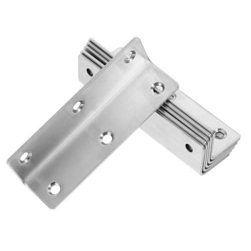 Cabilock 6 Stück Teiliges Edelstahl Winkelverbinder Schwere Eckwinkel Flach Robust für Möbel Betten Schränke Einfache Montage Langlebige Möbelwinkel zur Befestigung von Cabilock