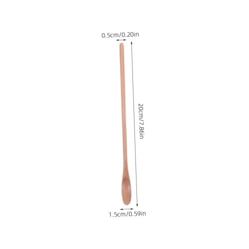 Cabilock 6 Stück Teiliges Lange Holzlöffel mit Langem Stiel Vielseitige Rührlöffel aus Naturholz für Kaffee Tee Honig und Desserts für Hohe Tassen und Präzises Umrühren von Cabilock