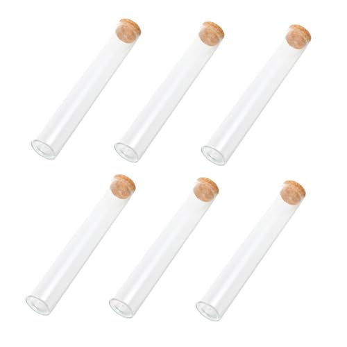 Cabilock 6 Stück Teiliges Reagenzglas aus Hochborosilikatglas mit Holzstopfen Transparent Luftdicht Staubgeschützt Vielseitig für Labor Tee Kräuter Pulver Wiederverwendbar Langlebig Cabilock 6 Stück Teiliges Reagenzglas aus Hochborosilikatglas mit Holzstopfen Transparent Luftdicht Staubgeschützt Vielseitig für Labor Tee Kräuter Pulver Wiederverwendbar Langlebig von Cabilock