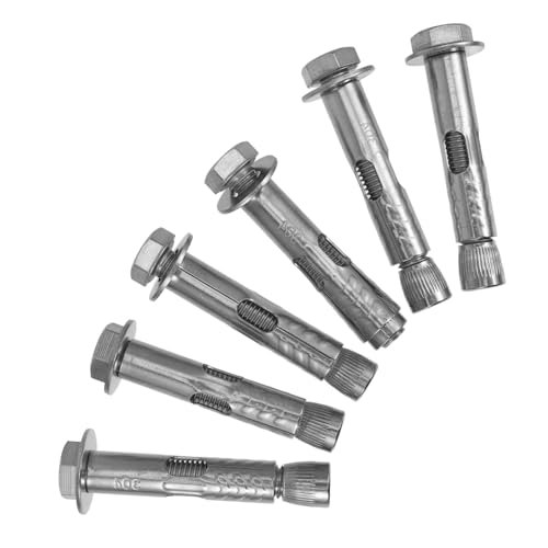 Cabilock 6 Stück Teiliges Schwerlast Expansion Schraubenanker aus mit Sechskantmutter Robuste Bolzenanker für Stabile Befestigung Schwerer Lasten Langlebig und Korrosionsbeständig von Cabilock