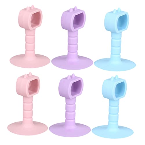Cabilock 6 Stück Türstopper mit Saugnapf Großer Bunter Türhalter für Wand Türgriffschutz Stoßdämpfend Wiederverwendbar Einfache Montage ohne Bohren für Zimmertüren und Schiebetüren von Cabilock