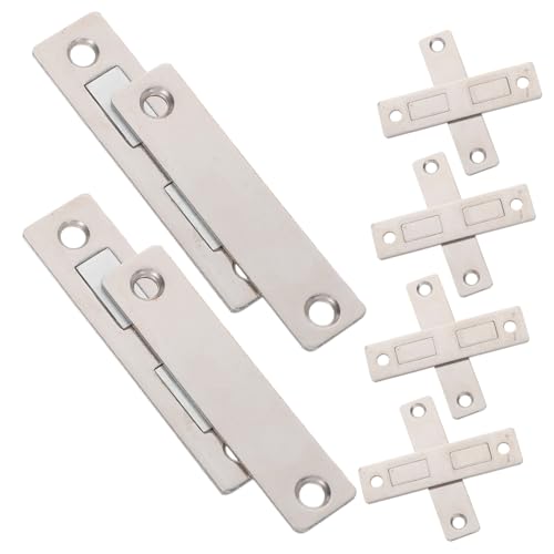Cabilock 6 Stück Unsichtbare magnetische Saugentür Magnetverschlüsse für Schranktüren magnetischer Fang für Kabinett Magnetschrankverschluss unsichtbarer Türstopper Rostfreier Stahl Silber von Cabilock
