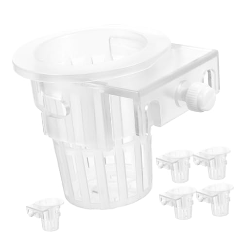 Cabilock 6 Stück Wassergrashalterbecher Fischtankpflanztopf Pflanzenbecher Für Aquarien Hydrokultur-anzuchtbecher Pflanzbecher Für Wasserpflanzen Fischtankblumentopf Weiß Plastik von Cabilock