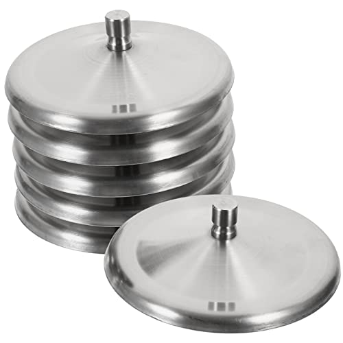 Cabilock 6 Stücke Edelstahl Tassendeckel Glasabdeckung Becher Metalldeckel Staubdichte Becherdeckel Tassendeckel Ersatzdeckel für Gläser Tassen Keramikbecher Trinkgläser Bierkrug 9.5X9.5CM von Cabilock