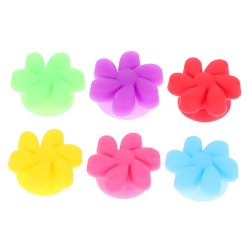 Cabilock 6Stücke Teiliges Silikon Weinmarker Blumenform Wiederverwendbare Getränkemarkierungen für Weingläser Partys Individuellen Kennzeichnung von Gläsern von Cabilock