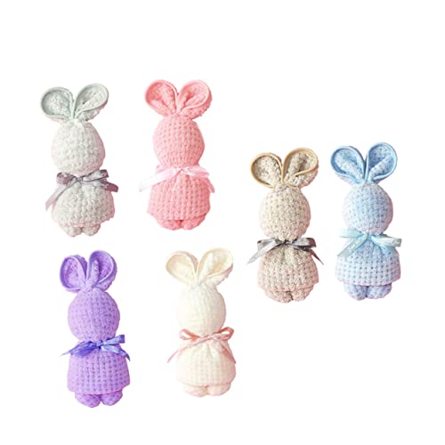 Cabilock 6st Häschen Handtuch Hasenhandtücher Schönes Osterhandtuch Handtuch in Hasenform Süßes Waschhandtuch Neugeborenes Handtuchbad Osterwaschlappen Duschtuch Spielzeug Baby Modellieren von Cabilock