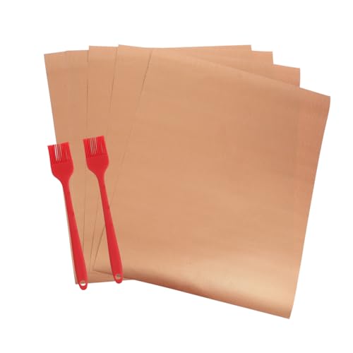 Cabilock 7 Stück Teiliges BBQ Grillmatten Set aus Hitzebeständigem PTFE Fiberglas Antihaftbeschichtete Grill und Backmatten Kleinen Ölpinseln Passend für Gas Holzkohle und von Cabilock