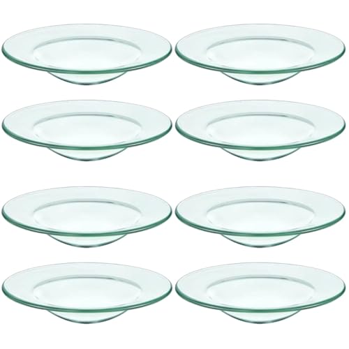Cabilock 8 STK Duftender Wachsschmelzwärmer duftlampe glasschale wachsplatten Aromatherapie Zubehör Wachswärmer-Teller Stecker wiederverwendbares Öllampengeschirr transparente Glasschale von Cabilock